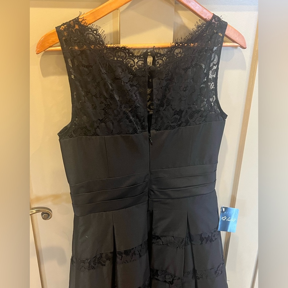 White House Black Market WHBM Black Lace Taffeta Cocktail Dress NEW Sz 6 - Picture 4 of 11